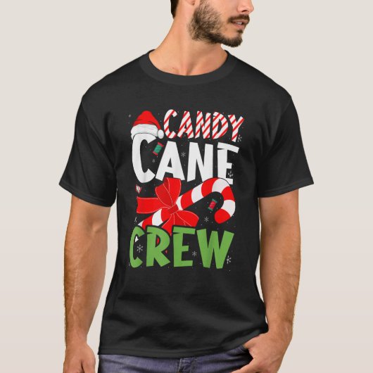 Xmas Candy Cane Crew for Family and Cousin Christm Tシャツ (正面)