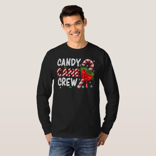 Xmas Candy Canes Crew Christmas Candy  Matching Gr Tシャツ (正面フル)