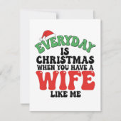 Xmas Card for Husband Funny From Wife シーズンカード (正面)