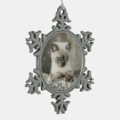 XMAS Cats スノーフレークピューターオーナメント (左)