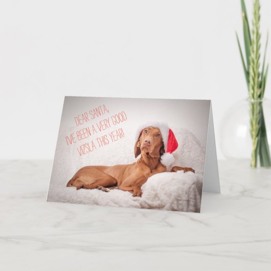 Xmas / Christmas Card "Magyar Vizsla" Good Santa シーズンカード (正面)
