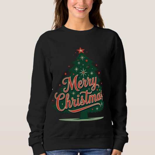 Xmas christmas tree merry Christmas tee スウェットシャツ (正面)