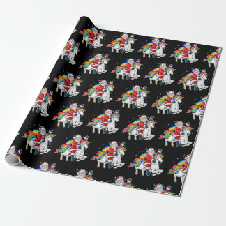 Xmas Christmas Unicorn Rainbow Wrapping Paper ラッピングペーパー