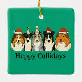 Xmas Collie Ornaments  セラミックオーナメント