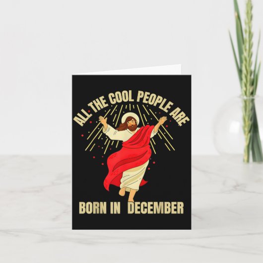 Xmas Cool People Are Born In December Christian Ch カード (正面)