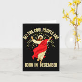 Xmas Cool People Are Born In December Christian Ch カード (黄色い花)
