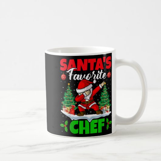 Xmas Dabbing Santas Favorite Chef Christmas コーヒーマグカップ (右)