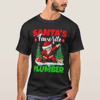 Xmas Dabbing Santa's Favorite Plumber Christmas Tシャツ