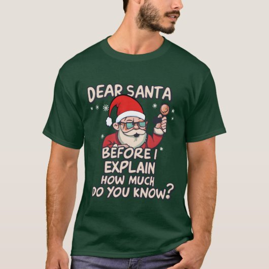 Xmas Dear Santa Before I Eplain How Much Do You re Tシャツ (正面)