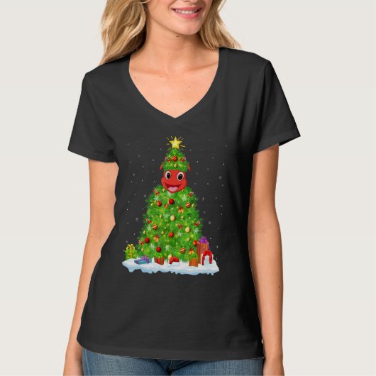 Xmas Decorations Lights Santa Ant Christmas Tree Tシャツ (正面)