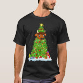 Xmas Decorations Lights Santa Bison Christmas Tree Tシャツ (正面)