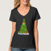 Xmas Decorations Lights Santa Cat Christmas Tree   Tシャツ (正面)
