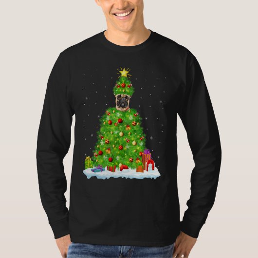 Xmas Decorations Lights Santa French Bulldog Chris Tシャツ (正面)