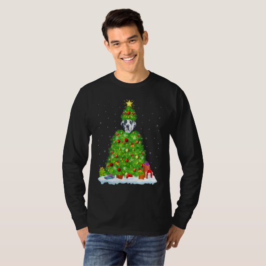 Xmas Decorations Lights Santa Great Dane Dog Chris Tシャツ (正面フル)