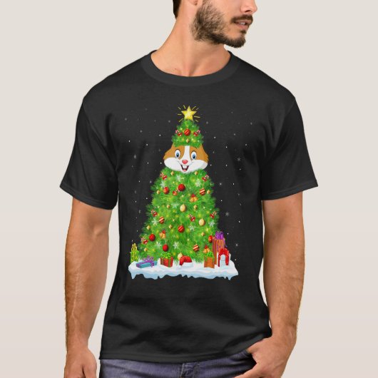 Xmas Decorations Lights Santa Hamster Christmas Tr Tシャツ (正面)