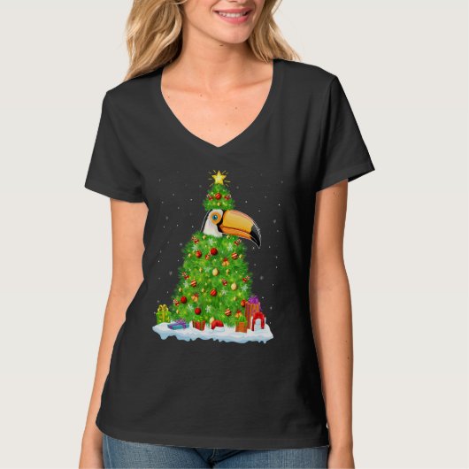 Xmas Decorations Lights Santa Hornbill Bird Christ Tシャツ (正面)