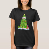 Xmas Decorations Lights Santa Llama Christmas Tree Tシャツ (正面)