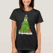 Xmas Decorations Lights Santa Wolf Christmas Tree Tシャツ (正面)