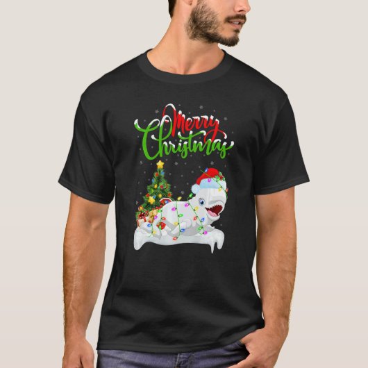 Xmas Decorations Santa Beluga Whale Christmas Tシャツ (正面)