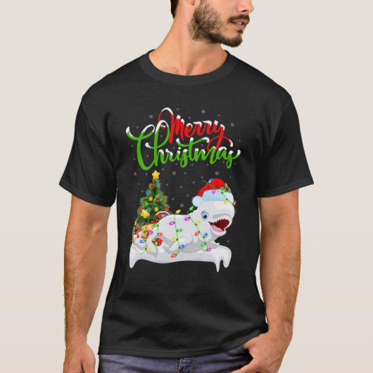 Xmas Decorations Santa Beluga Whale Christmas Tシャツ (正面)