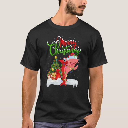 Xmas Decorations Santa Hammerhead Shark Christmas  Tシャツ (正面)