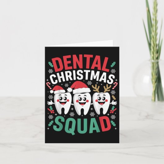Xmas Dental Christmas Squad Teeth Dentist Oral Hyg カード (正面)