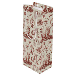 Xmas Dog Letter A Golden Retriever Wine Bag ワインギフトバッグ