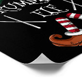 Xmas Drumsticks Music Matching Drummer Elf Pajama ポスター (角)