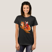 Xmas Family Matching Funny Santa Riding Squirrel C Tシャツ (正面フル)
