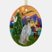 Xmas Fantasy - イングリッシュセッター セラミックオーナメント (右)