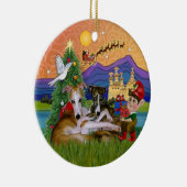 Xmas Fantasy - ２匹のウィペット セラミックオーナメント (右)
