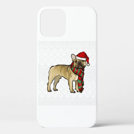 Xmas French Bulldog Santa Claus Hat Ugly Christmas Case-Mate iPhoneケース (裏面)