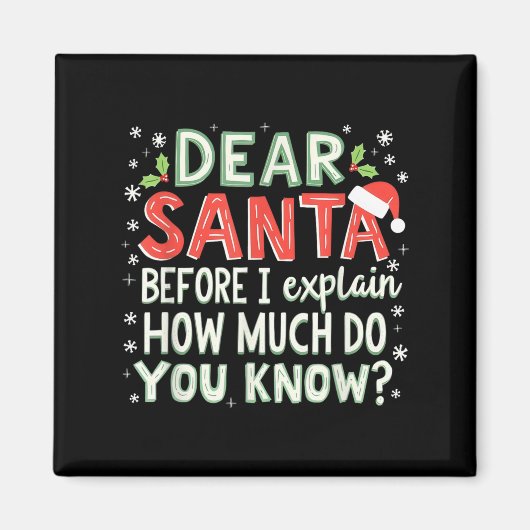 Xmas Funny Dear Santa Before I Explain How Much Do マグネット (正面)