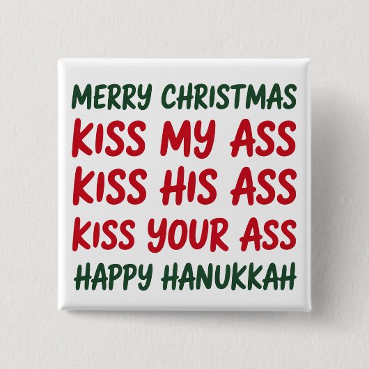 Xmas Funny Merry Christmas Sarcastic Rude 缶バッジ (正面)