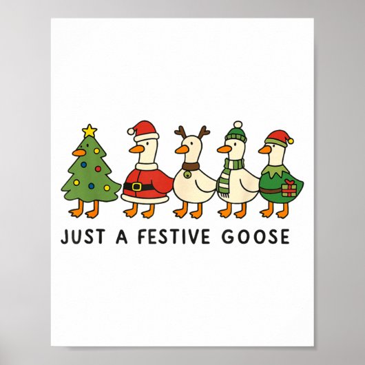 Xmas Funny Silly Goose Christmas Pjs Just A Festiv ポスター (正面)