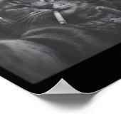 Xmas Funny Smoking Cat Cigarette Kitty Gen Z Meme  ポスター (角)