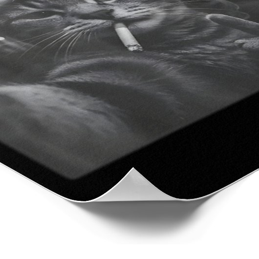 Xmas Funny Smoking Cat Cigarette Kitty Gen Z Meme ポスター (角)