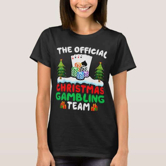 Xmas Gambling Team - Funny Gambling Gambler Christ Tシャツ (正面)