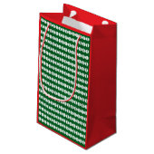 XMAS GIFT BAG green & red numbers editable スモールペーパーバッグ (裏面アングル)