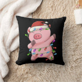 Xmas Gift Dabbing Pig Christmas クッション (ブランケット)