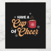 Xmas Gift Have A Cup Of Cheer ワインラベル (シングルラベル)
