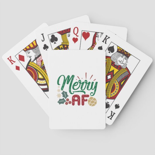 Xmas Gift | Merry AF Cool Sassy トランプ (裏面)