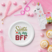 Xmas Gift | Santa Is My BFF ペーパープレート (パーティー)