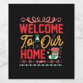 Xmas Gift Welcome to Our Home ワインラベル (シングルラベル)
