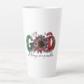 Xmas Gift With God All Things Are Possible カフェラテマグ (正面)