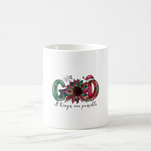 Xmas Gift With God All Things Are Possible コーヒーマグカップ (中央)