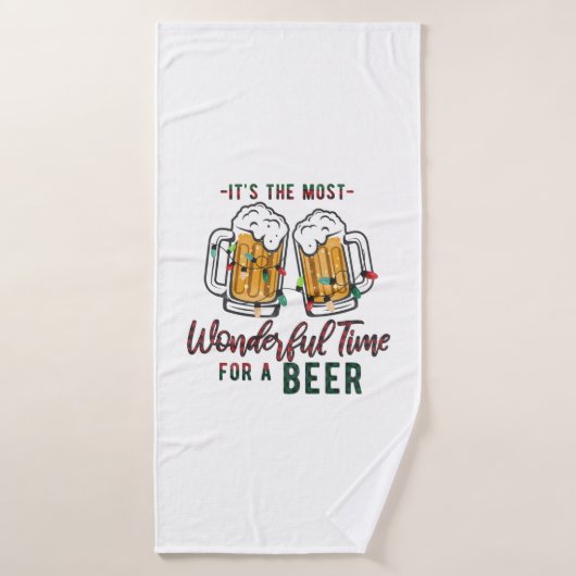 Xmas Gift Wonderful Time For A Beer バスタオル (バスタオル)