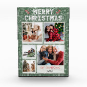 Xmas Green Doodles 5 Photo Family Merry Christmas フォトブロック (正面)