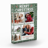 Xmas Green Doodles 5 Photo Family Merry Christmas フォトブロック (左)