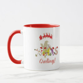 Xmas Greetings Red Mugs マグカップ